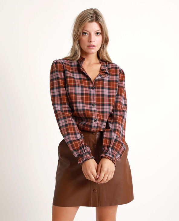 Chemise à carreaux marron - Pimkie