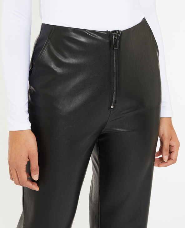 Pantalon droit en simili noir - Pimkie