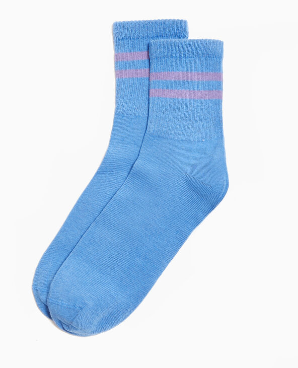 Paire de chaussettes avec bandes bleu - Pimkie