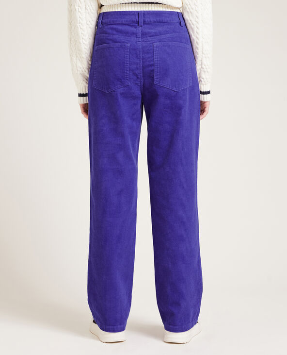 Pantalon droit en velours côtelé violet - Pimkie