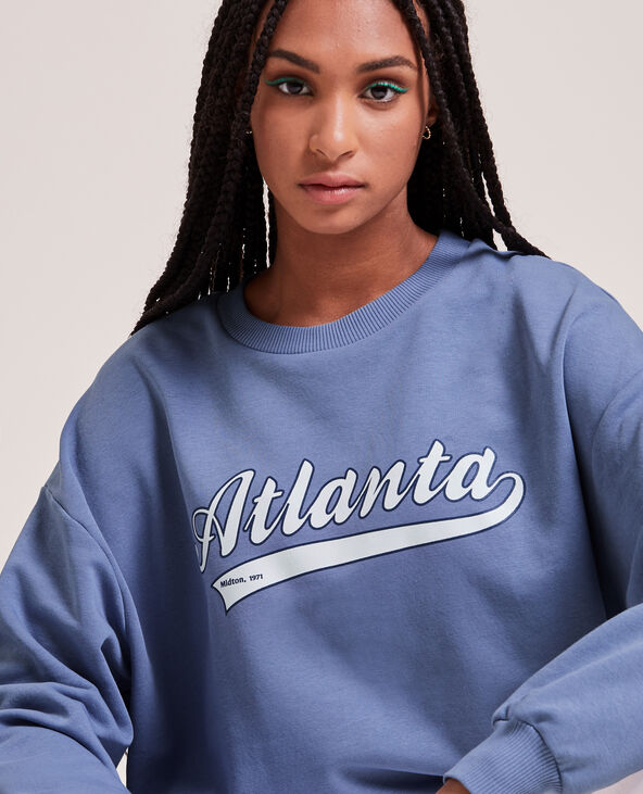 Sweat col rond bleu foncé - Pimkie