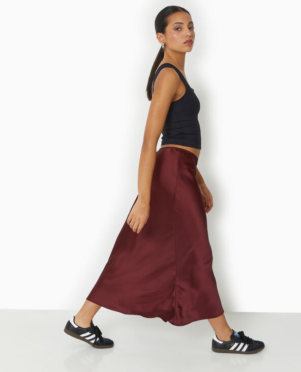 Jupe bordeaux longue hot sale