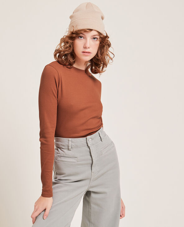 T-shirt court manches longues orange - Pimkie