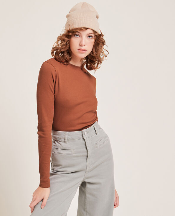 T-shirt court manches longues orange - Pimkie
