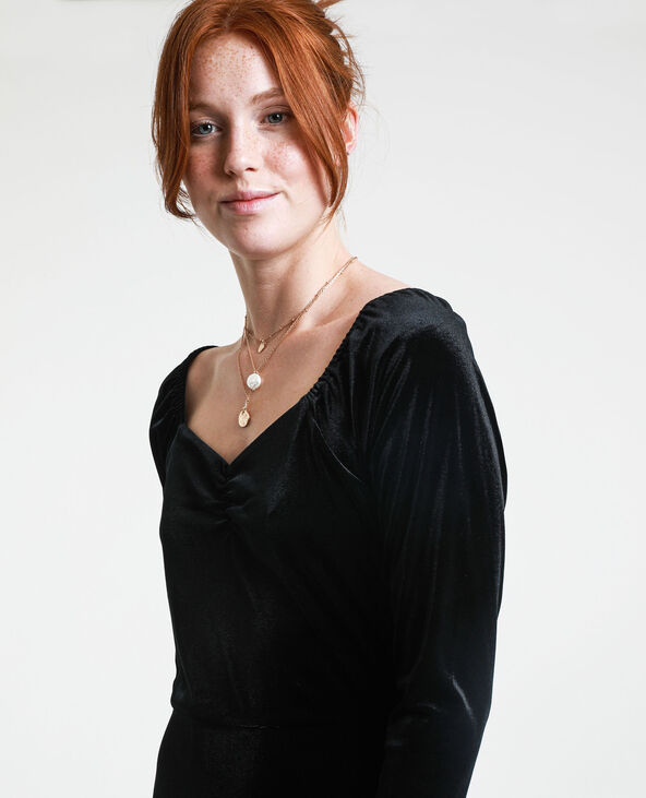 Robe en velours noir - Pimkie