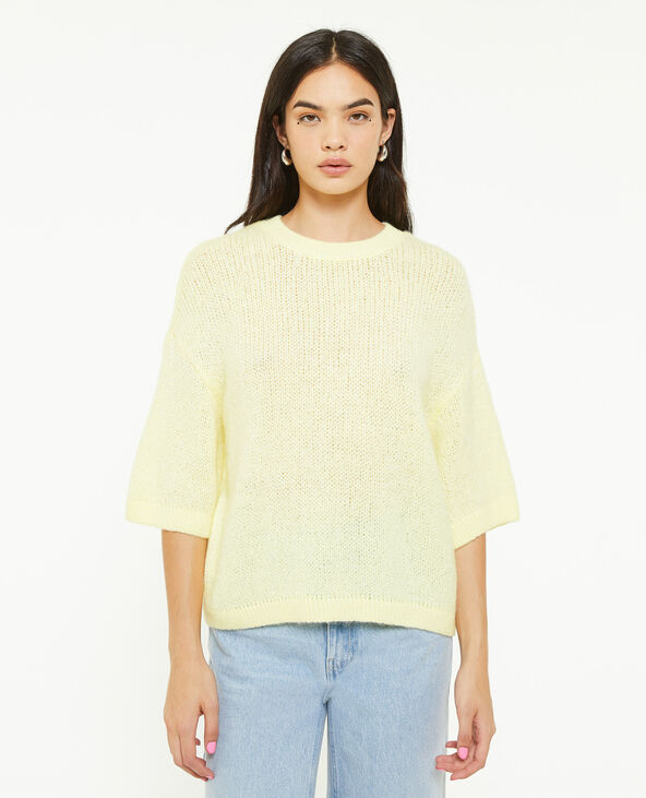 Pull manches courtes jaune - Pimkie