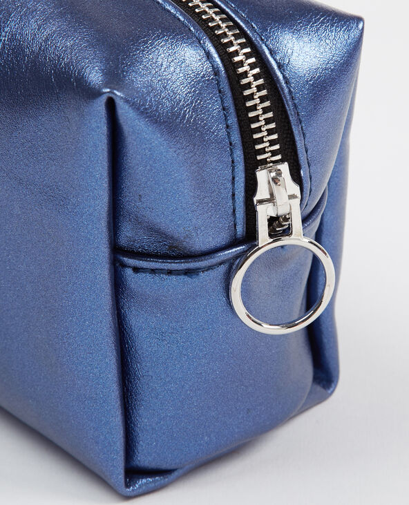 Trousse de maquillage métallisée bleu foncé - Pimkie