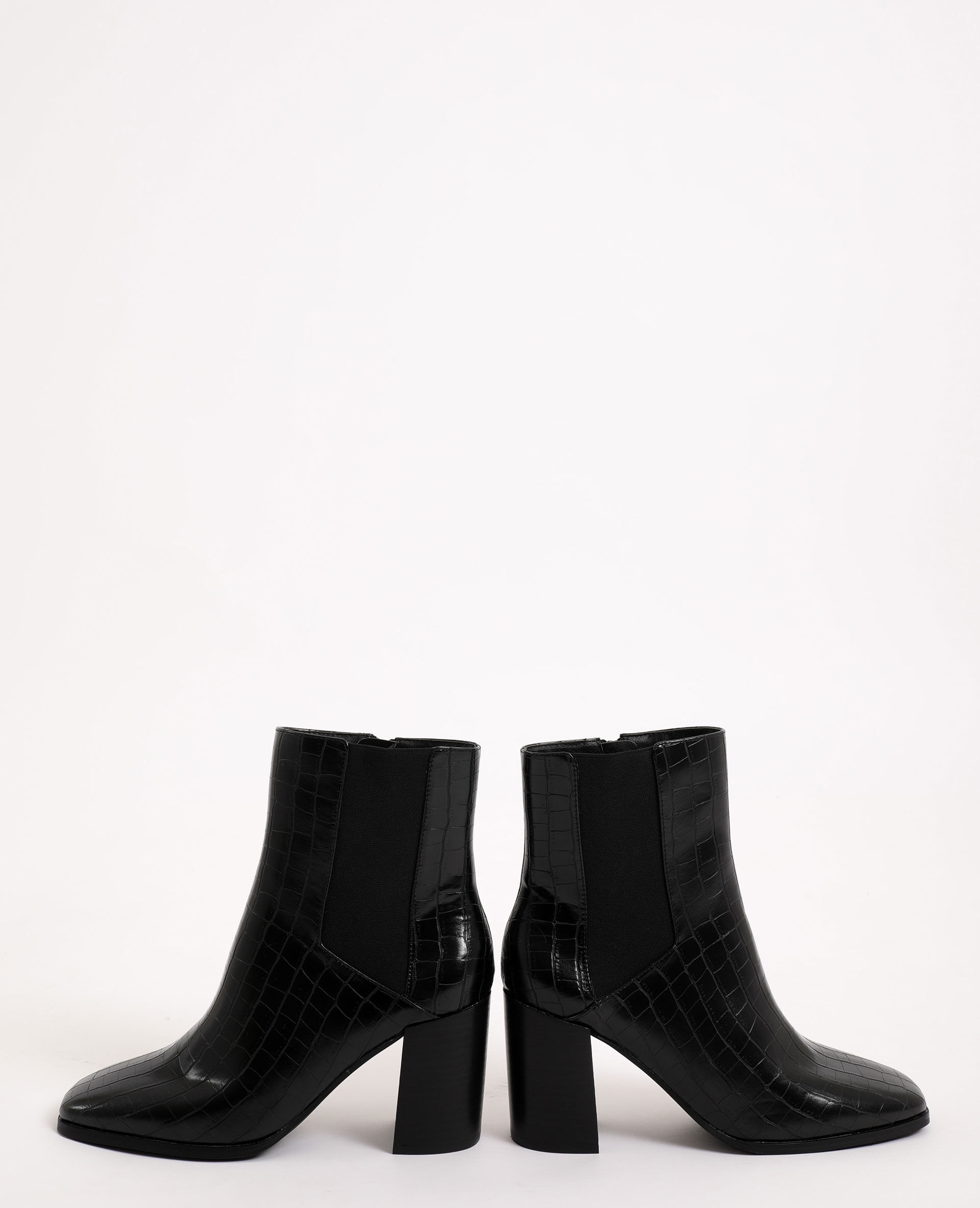 Boots effet croco noir - 917798899A08 | Pimkie