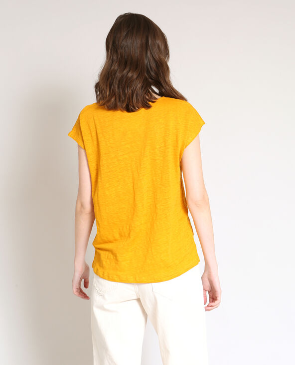 T-shirt en lin orange - Pimkie