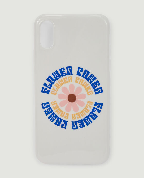 Coque iPhone Flower Power blanc - Pimkie