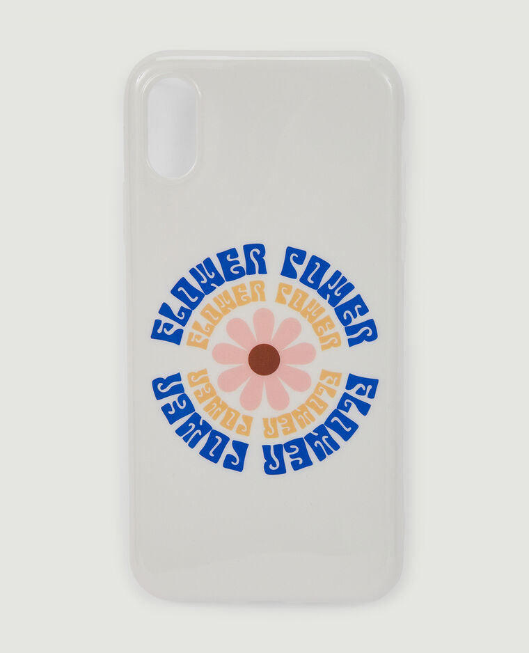 Coque iPhone Flower Power blanc - Pimkie