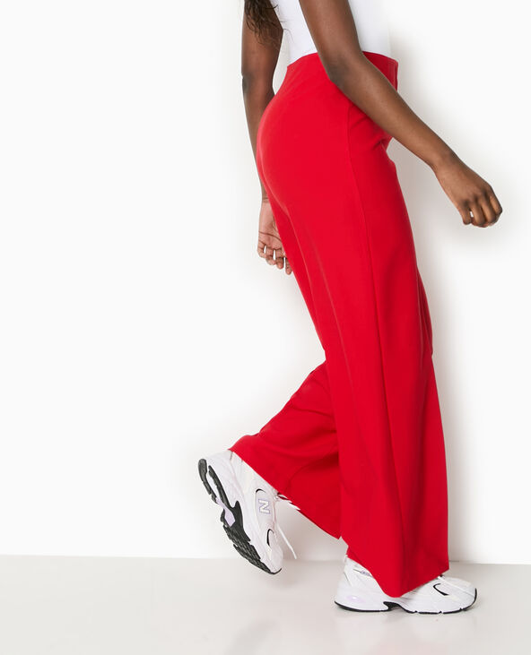 Pantalon large avec pinces rouge - Pimkie