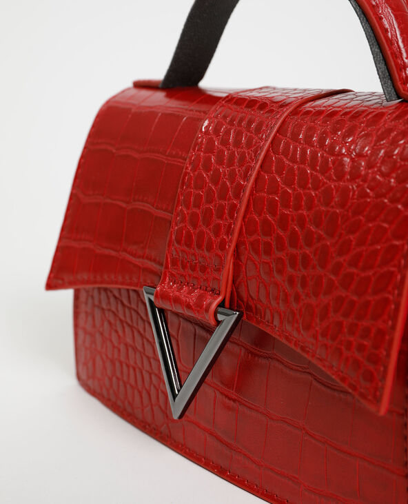 Sac boxy effet croco rouge - Pimkie
