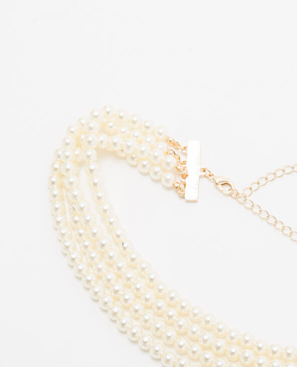 Collier à perles multi-rangs blanc - Pimkie