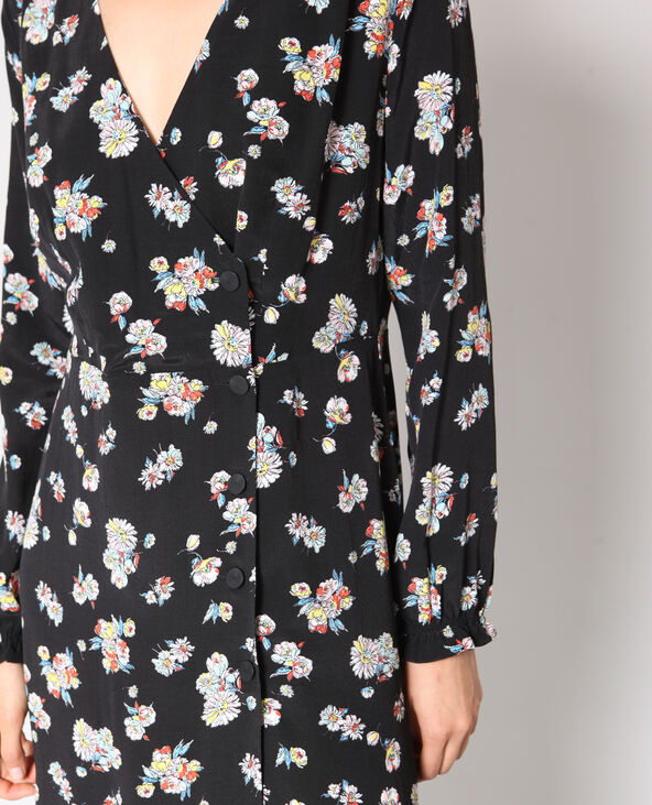 Robe midi à fleurs noir - Pimkie