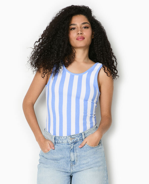 Body maille reliefée rayé bleu - Pimkie