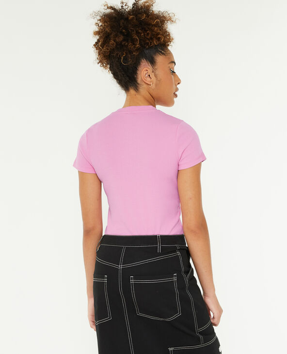 Top maille côtelée rose - Pimkie