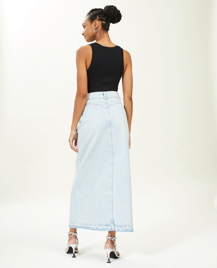 Jupe longue en jean bleu clair - Pimkie