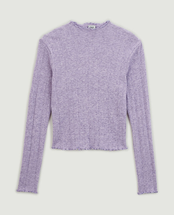 Pull maille fine côtelée violet - Pimkie