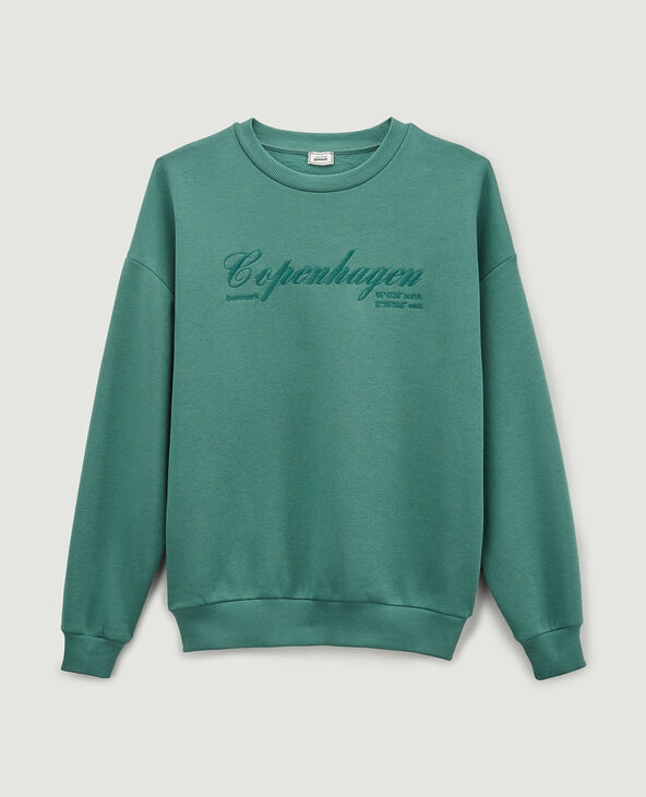 Sweat brodé vert de gris - Pimkie