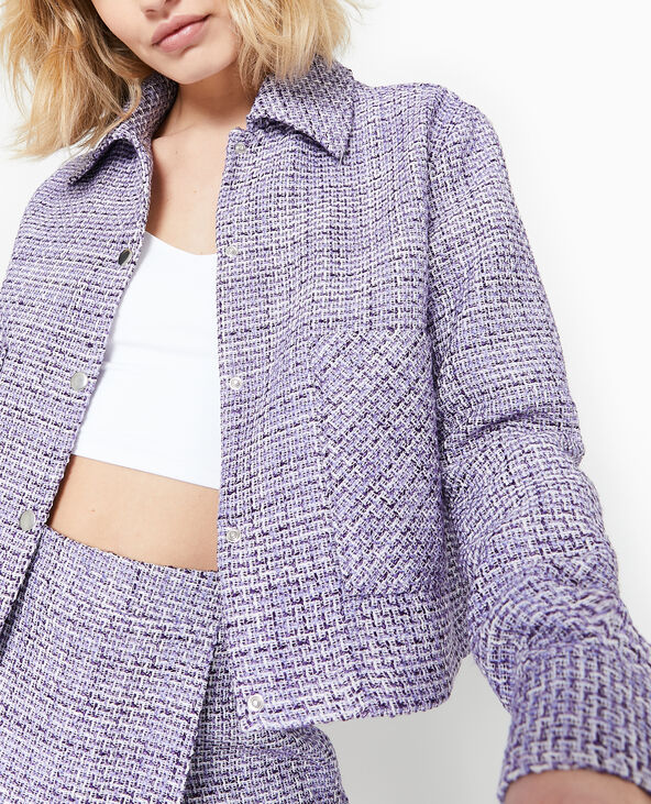 Veste droite en tweed lilas - Pimkie