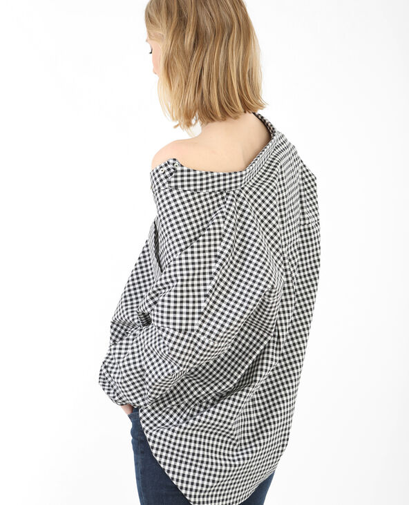 Chemise vichy ample noir - Pimkie