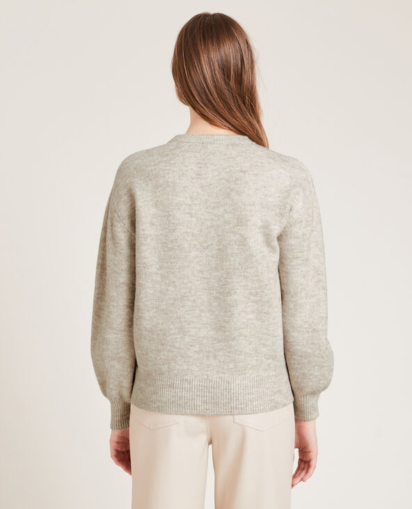 Pull maille col rond taupe - Pimkie