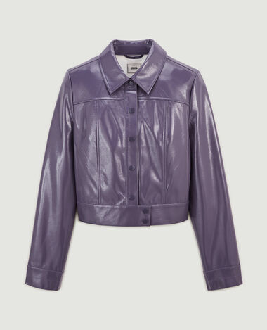 Veste courte et droite en vinyle lilas - Pimkie
