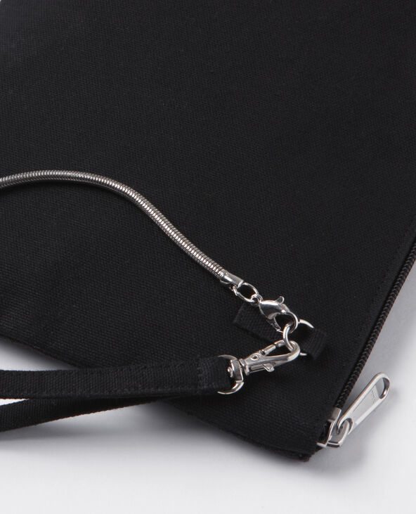 Sac pochette brodée noir - Pimkie