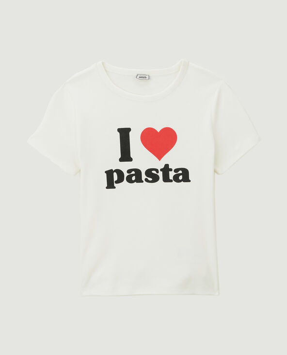 T-shirt cintré avec print blanc - Pimkie