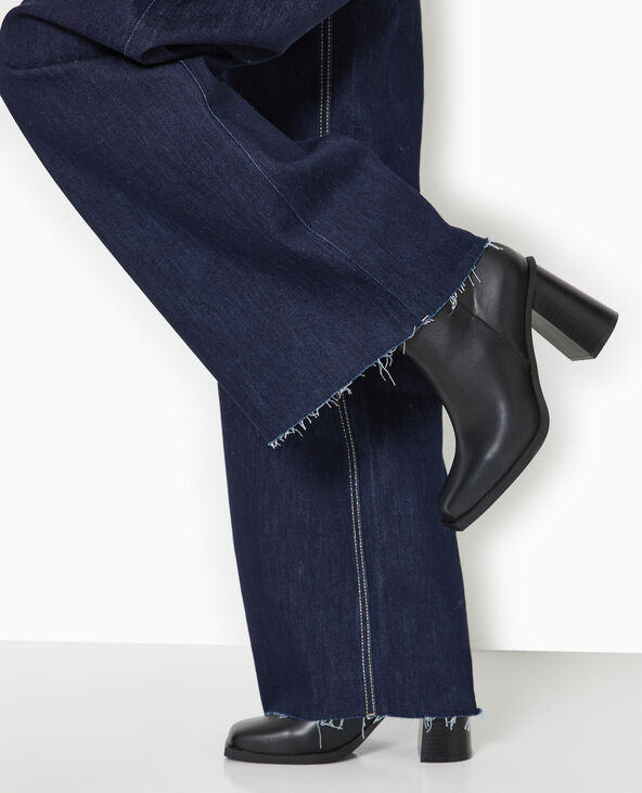 Boots à talons bouts carrés noir - Pimkie
