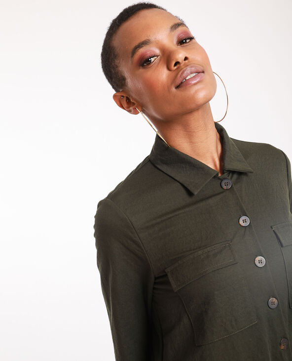 Robe chemise vert foncé - Pimkie