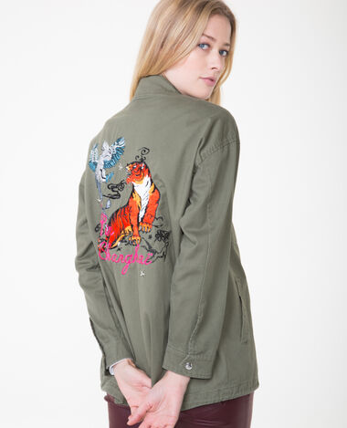 Veste army brodée vert de gris - Pimkie