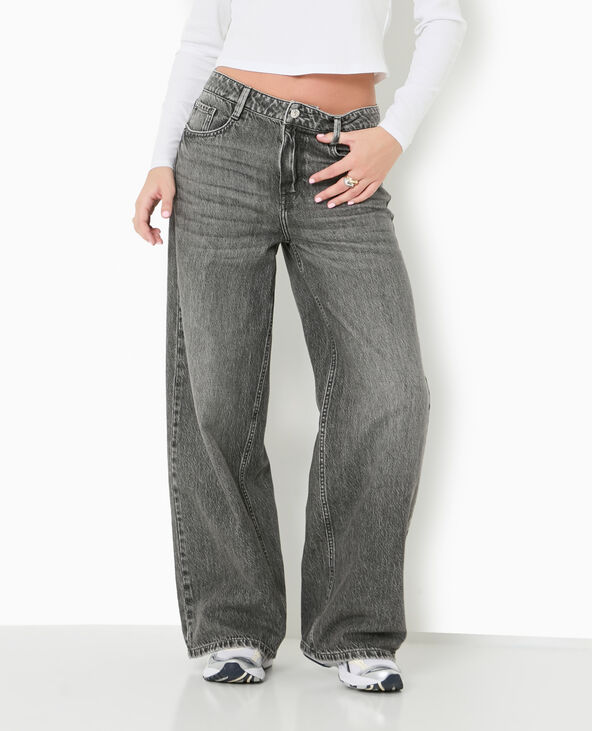 Jean baggy loose taille regular gris foncé - Pimkie