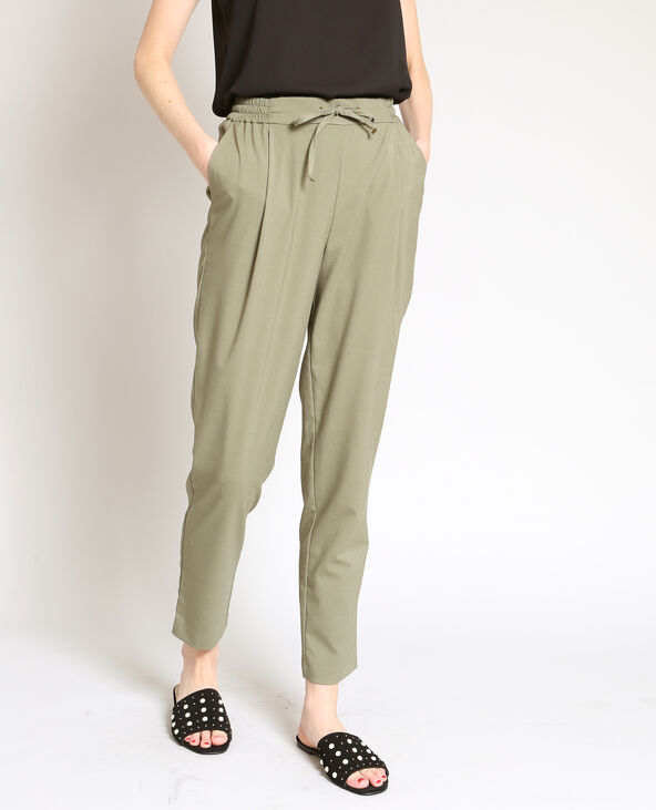 Pantalon carotte vert de gris - Pimkie