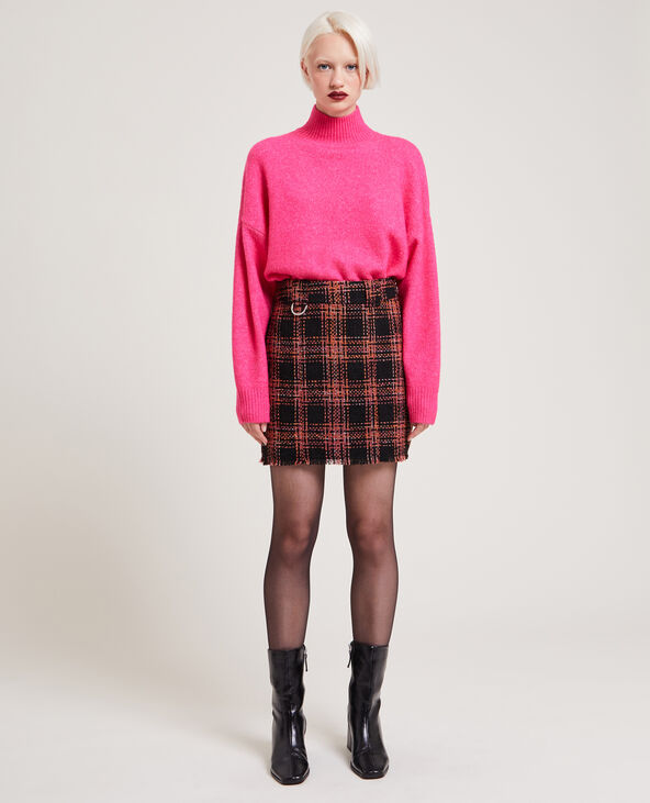 Jupe courte en tweed noir - Pimkie