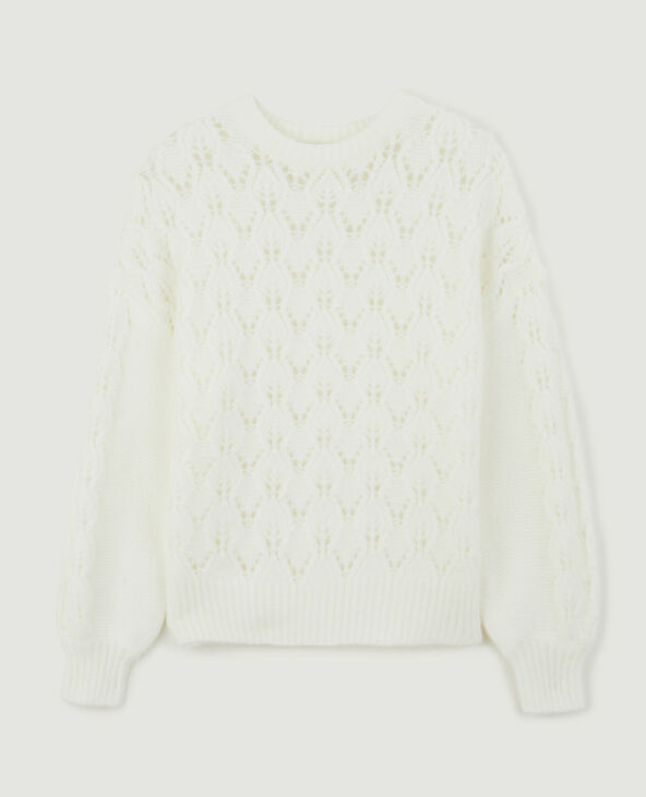 Pull maille ajourée blanc - Pimkie