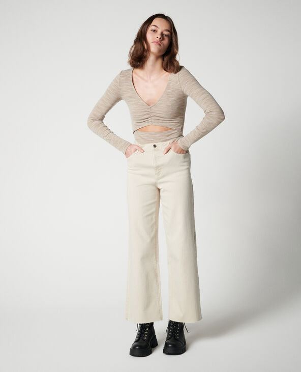 Jean beige taille haute 2025