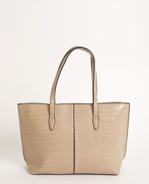 Sac cabas croco beige - Pimkie