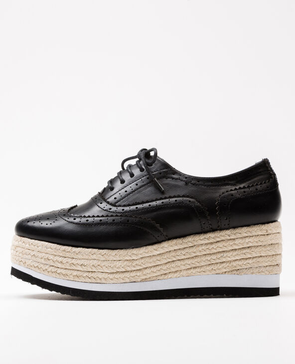 Derbies semelle corde noir - Pimkie