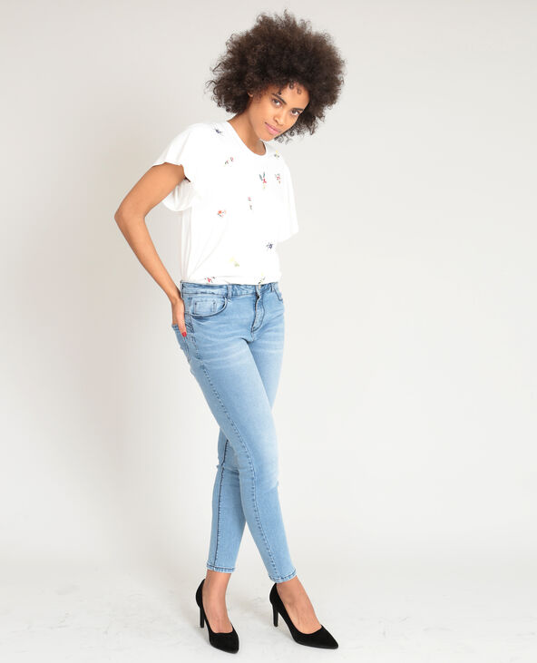 T-shirt brodé écru - Pimkie