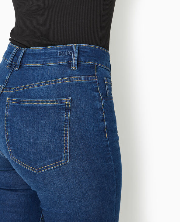 Corsaire skinny en jean stretch taille haute bleu - Pimkie