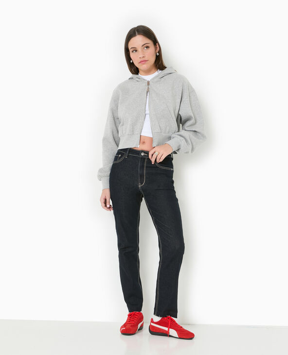 Jean droit taille regular avec bas coupés bleu - Pimkie