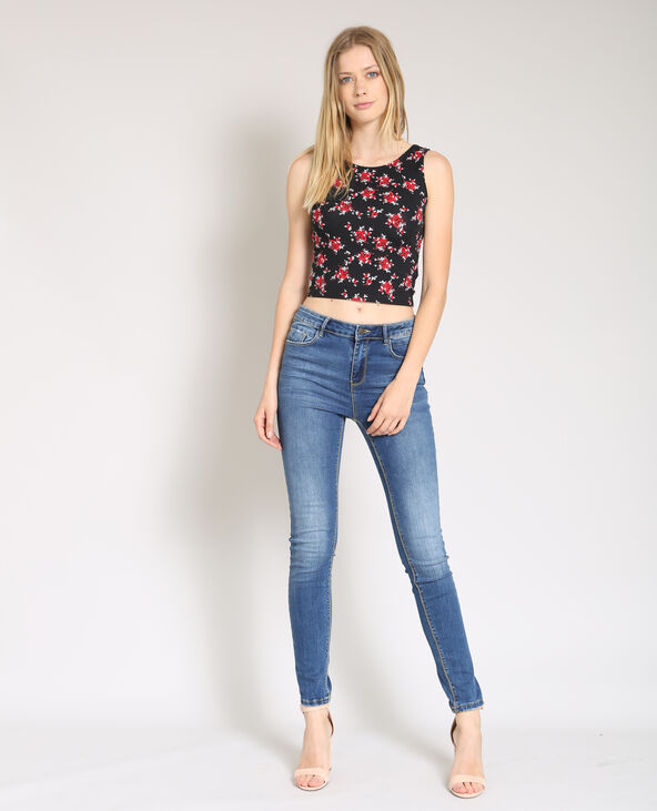 Crop top à fleurs noir - Pimkie