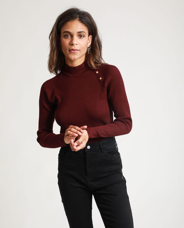 Pull à col montant bordeaux - Pimkie