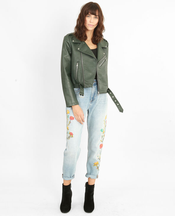 Veste biker vert foncé - Pimkie