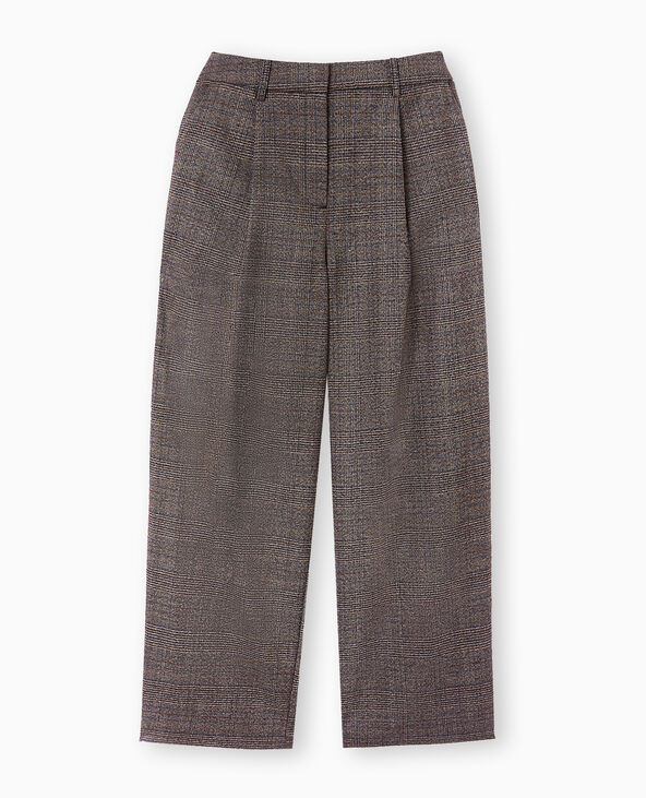 Pantalon large city motif carreaux noir - Pimkie