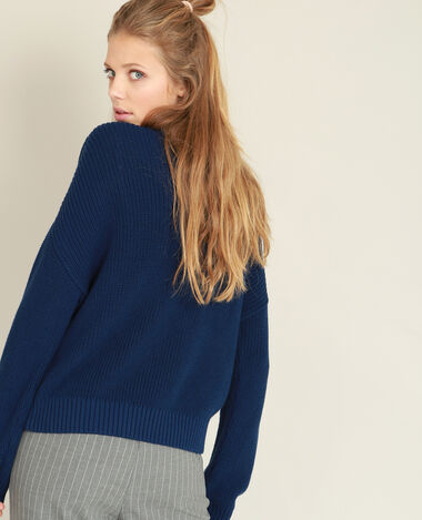 Pull à col V bleu marine - Pimkie