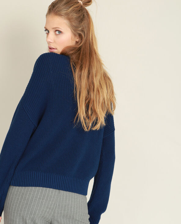 Pull à col V bleu marine - Pimkie