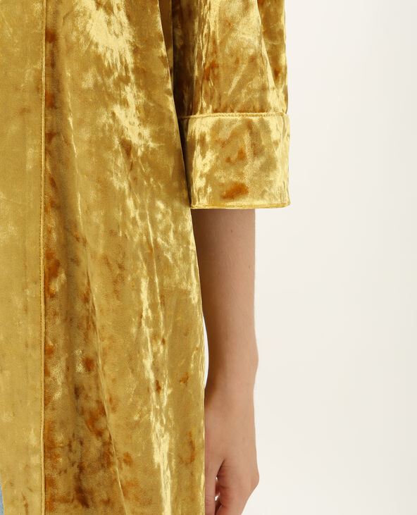 Veste de kimono effet velours jaune ocre - Pimkie